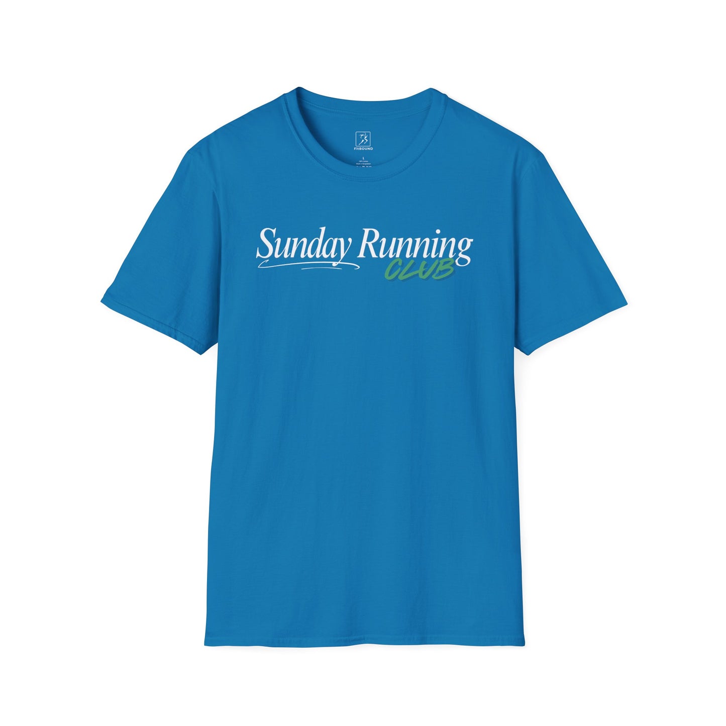Blue Sunday Running Club T-shirt – minimalist unisex fitness shirt