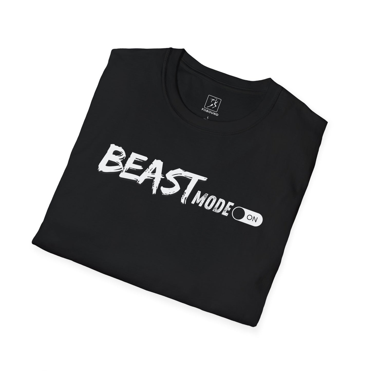 Black motivational workout t-shirt with "Beast Mode" print – softstyle cotton blend for men and women