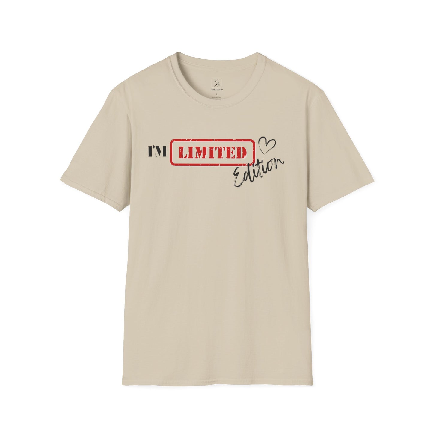 Beige “I’m Limited Edition” tee – inspirational casual wear with a minimalist twist