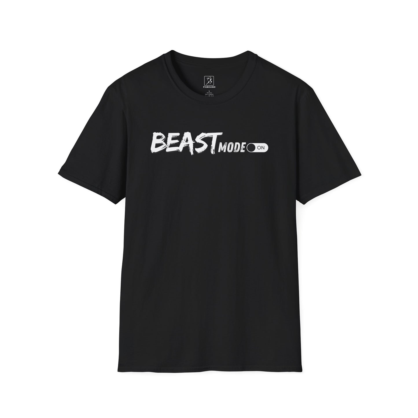 Black unisex fitness shirt with "Beast Mode" design – lightweight and breathable gym tee