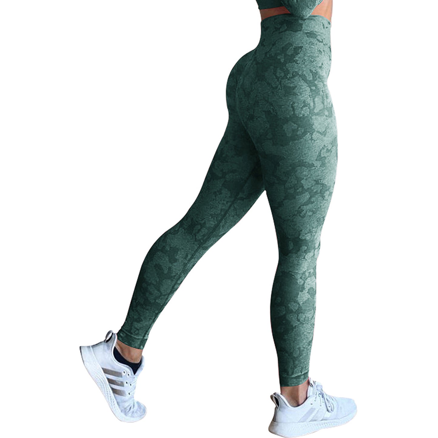 green seamless leggings – flattering fit with contour lines for active lifestyles