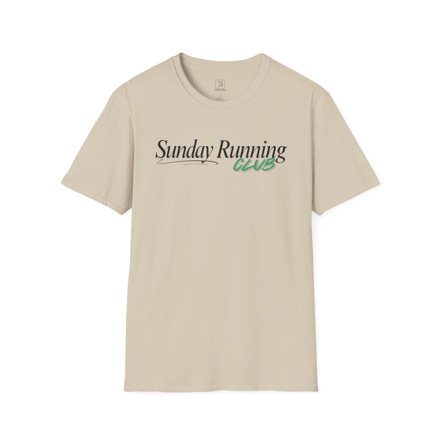 Beige Sunday Running Club T-shirt – casual running club tee for runners