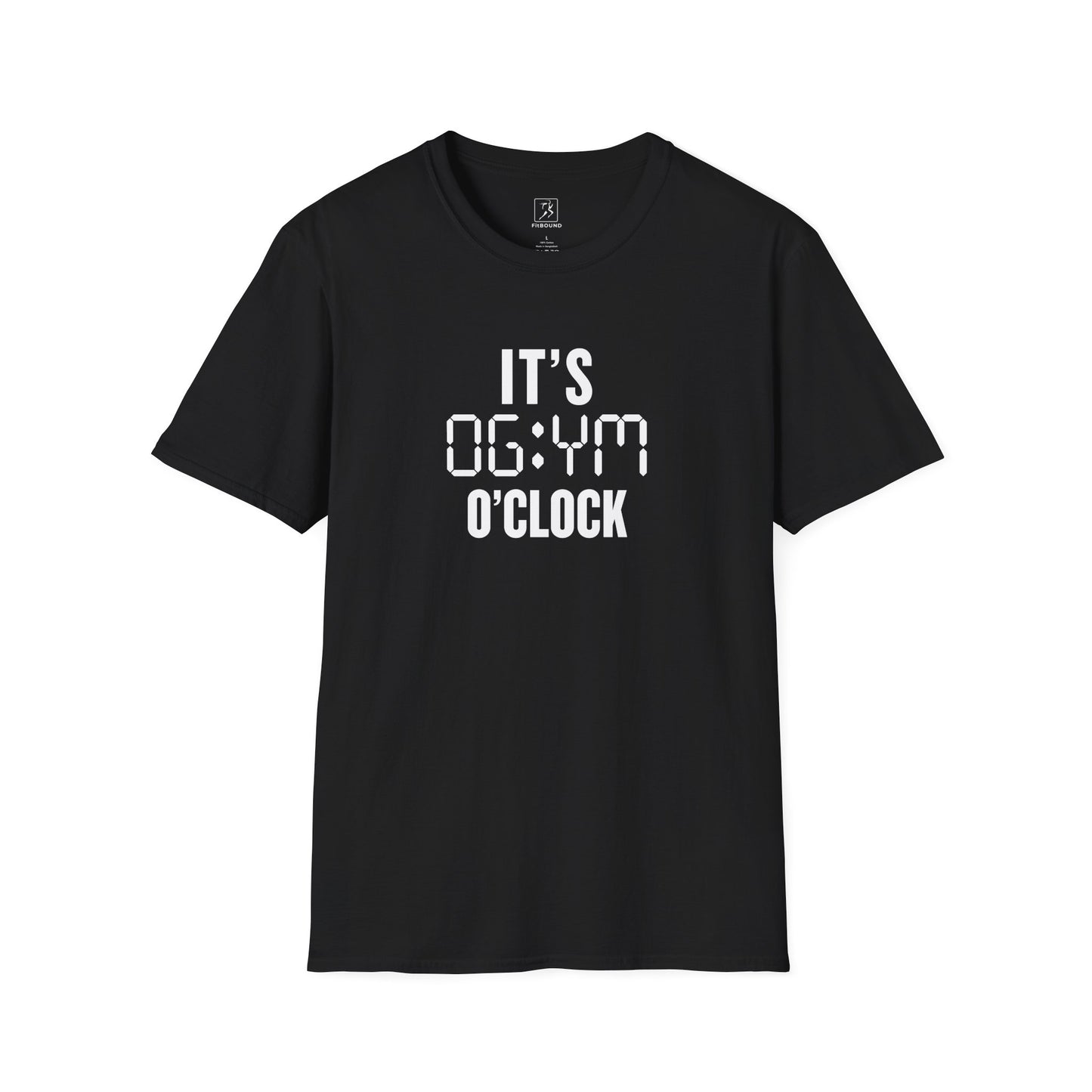 Black “It’s Gym O’Clock” t-shirt – funny gym tee for training and lifting