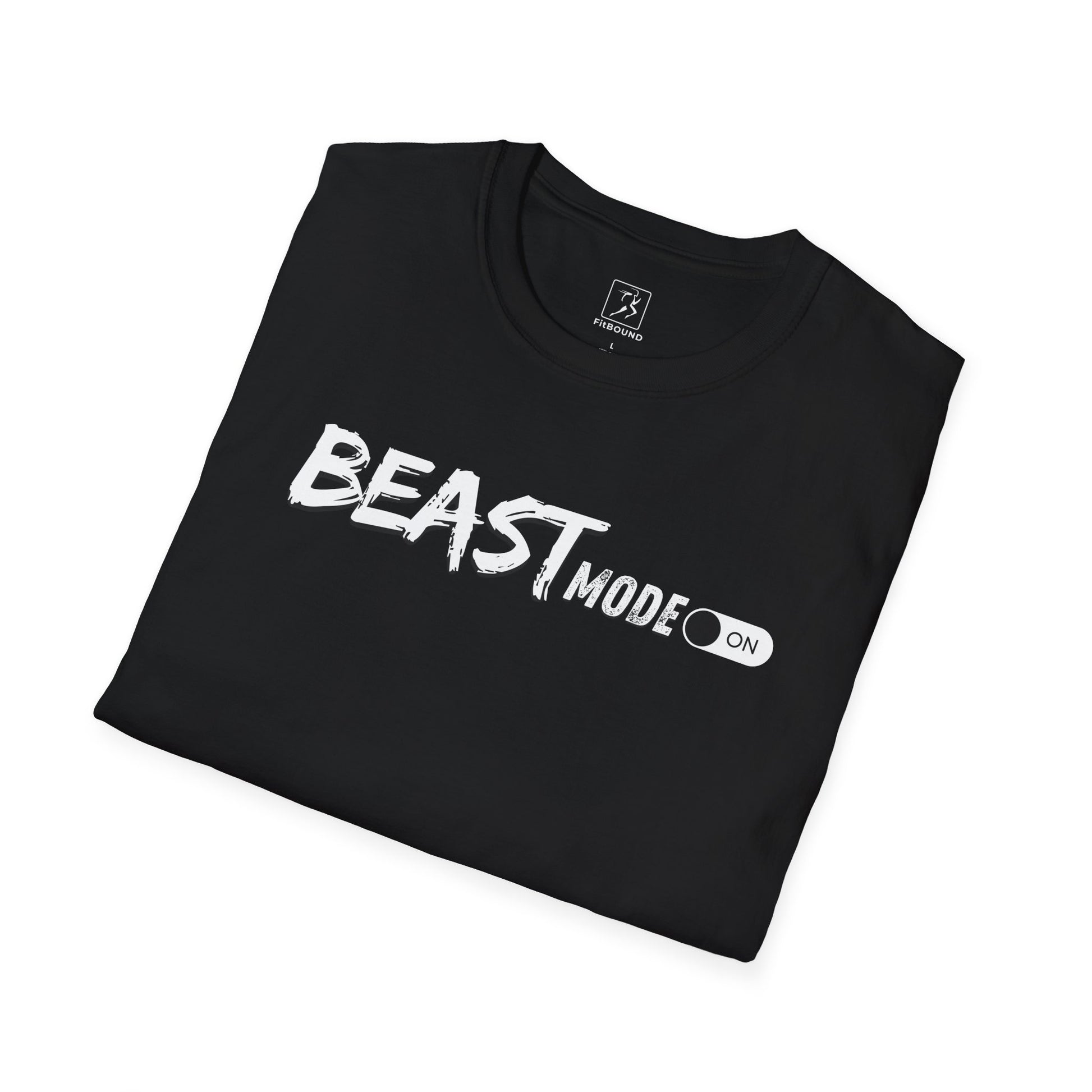 Black motivational workout t-shirt with "Beast Mode" print – softstyle cotton blend for men and women