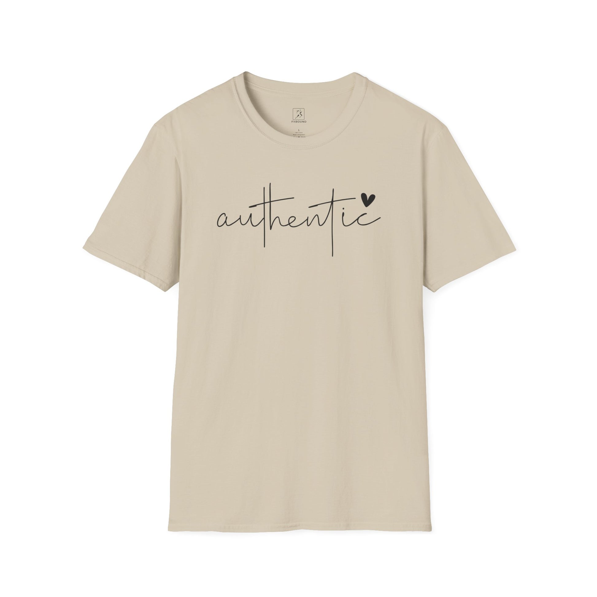 Sand Beige Authentic T-Shirt flat lay – unisex inspirational tee with authentic design