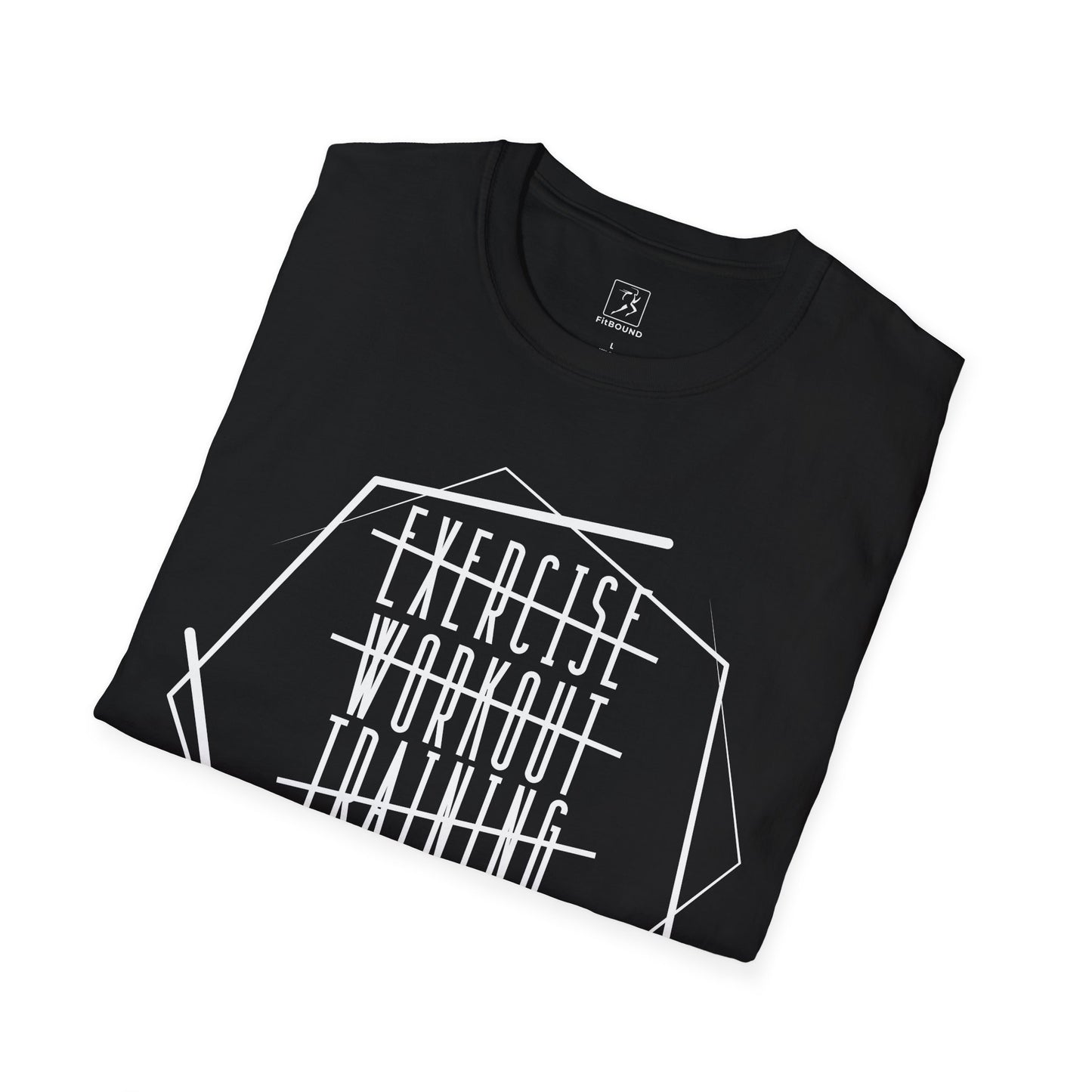 Flat lay of black “Exercise Therapy” tee – workout apparel for mental wellness