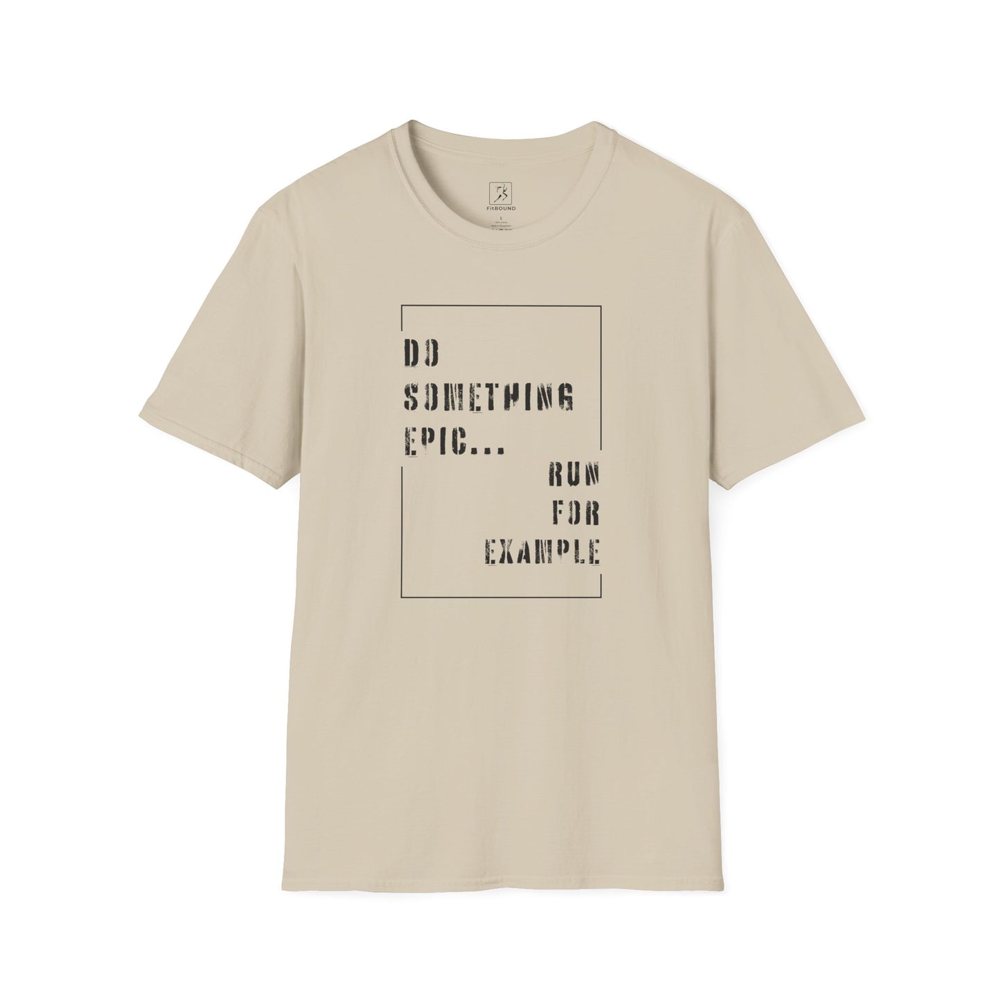 Sand-colored motivational tee for active lifestyle – modern minimalist design
