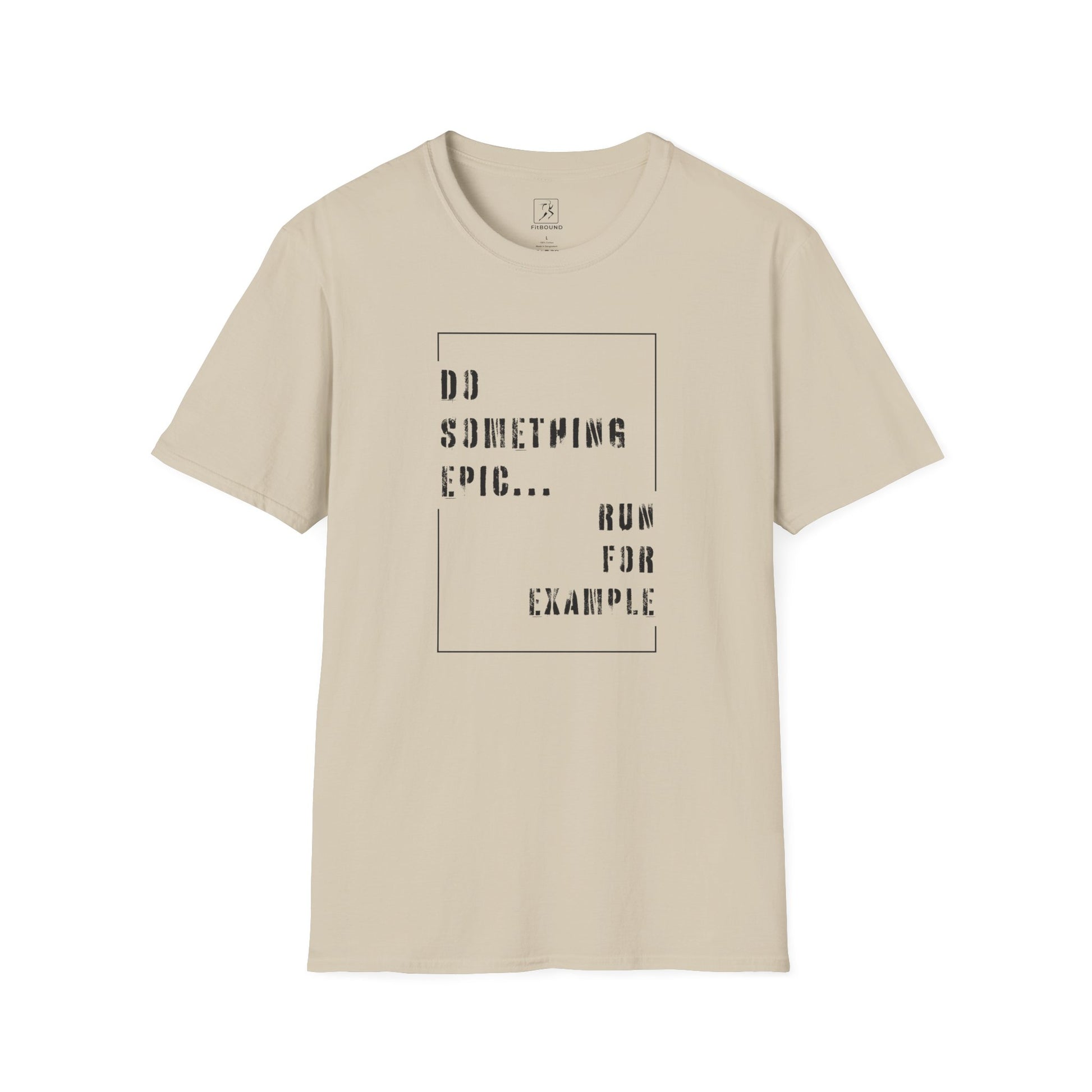 Sand-colored motivational tee for active lifestyle – modern minimalist design