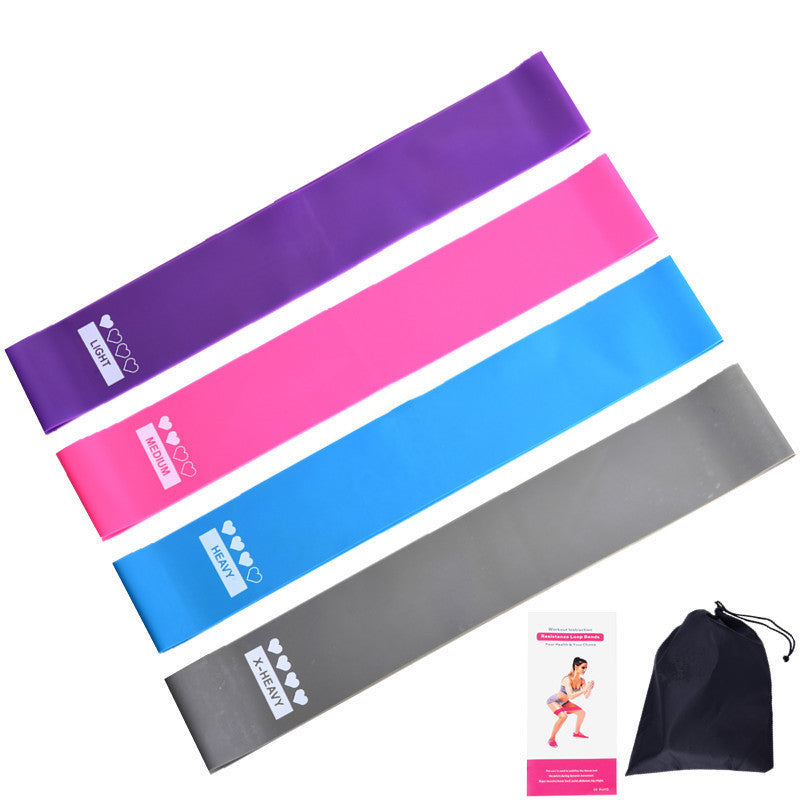 Set of resistance band set with carry pouch – colorful non-slip fitness bands for gym and home