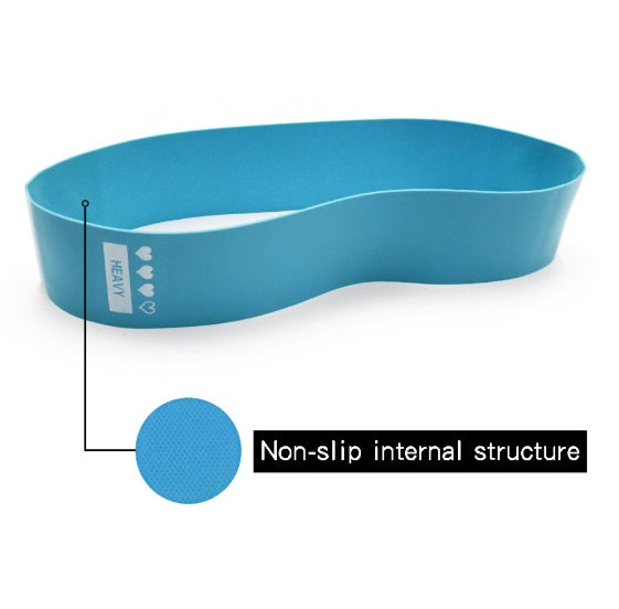 Flat lay of resistance bands with sizing and tension info – ideal for progressive fitness routines