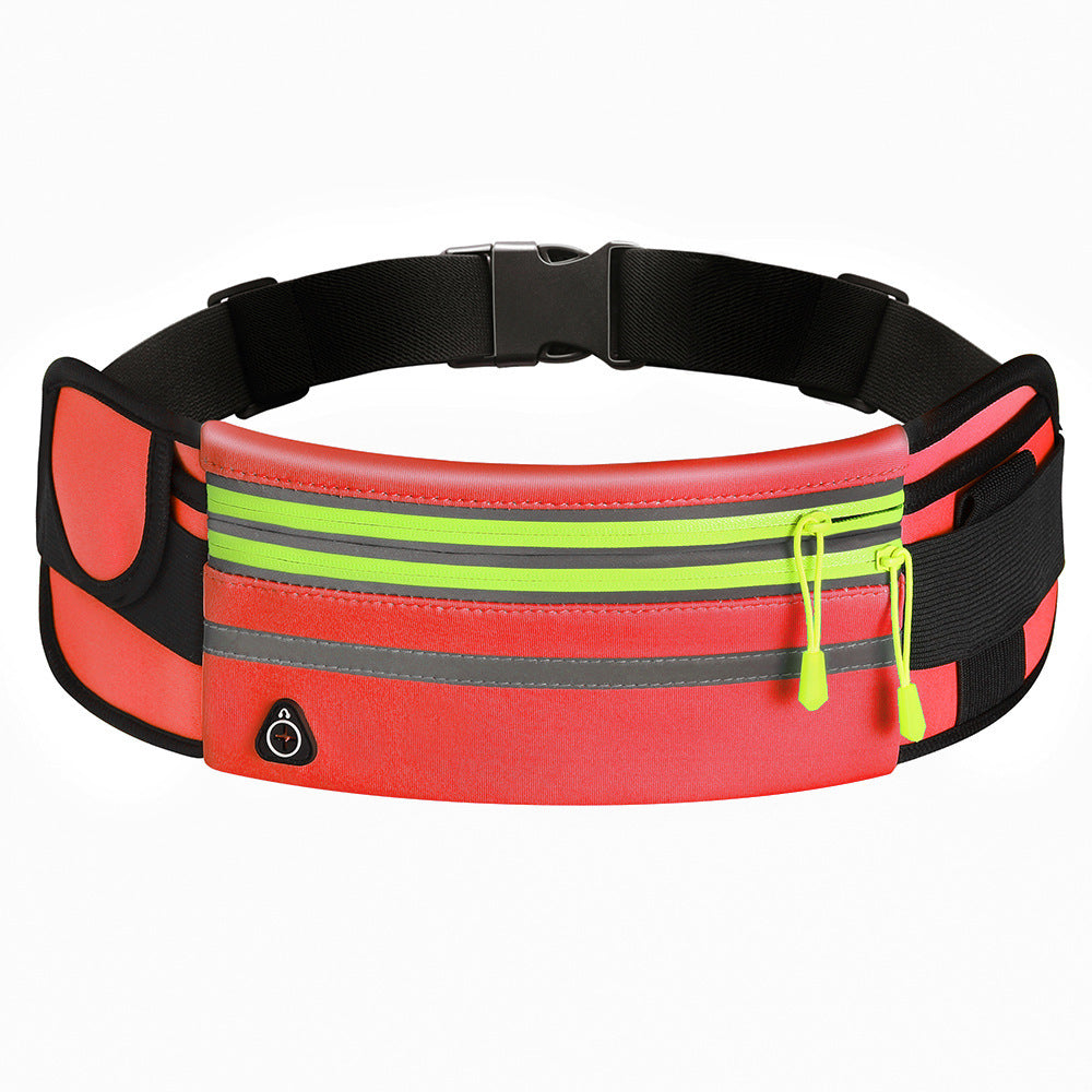 Red reflective double zipper fanny pack – waterproof, lightweight and perfect for outdoor sport