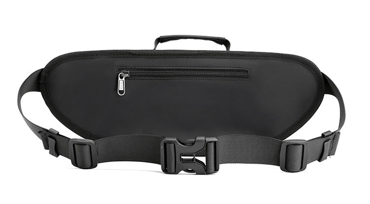 Back view of running waist bag with adjustable strap – breathable and durable for fitness or travel use