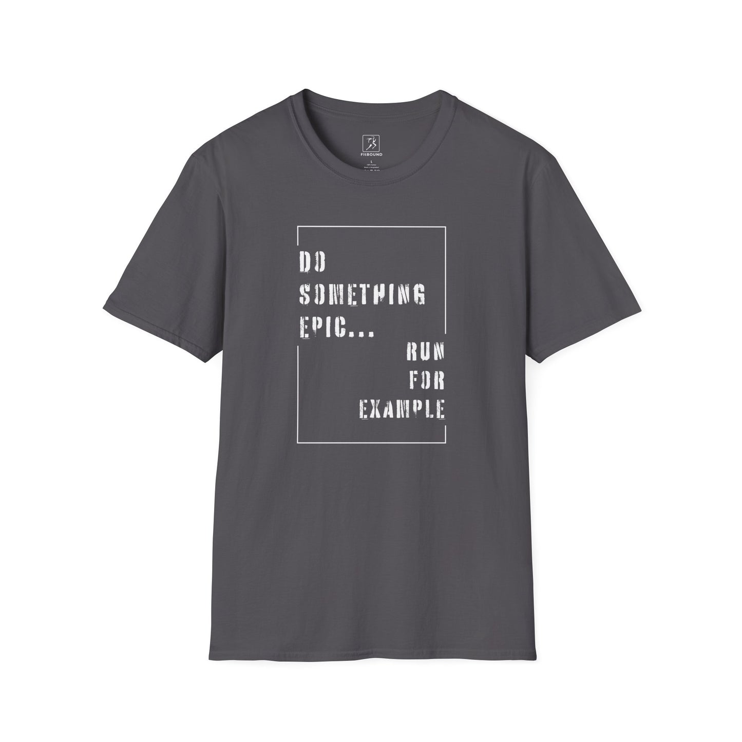 Dark gray unisex fitness tee with motivational quote – lightweight ringspun cotton