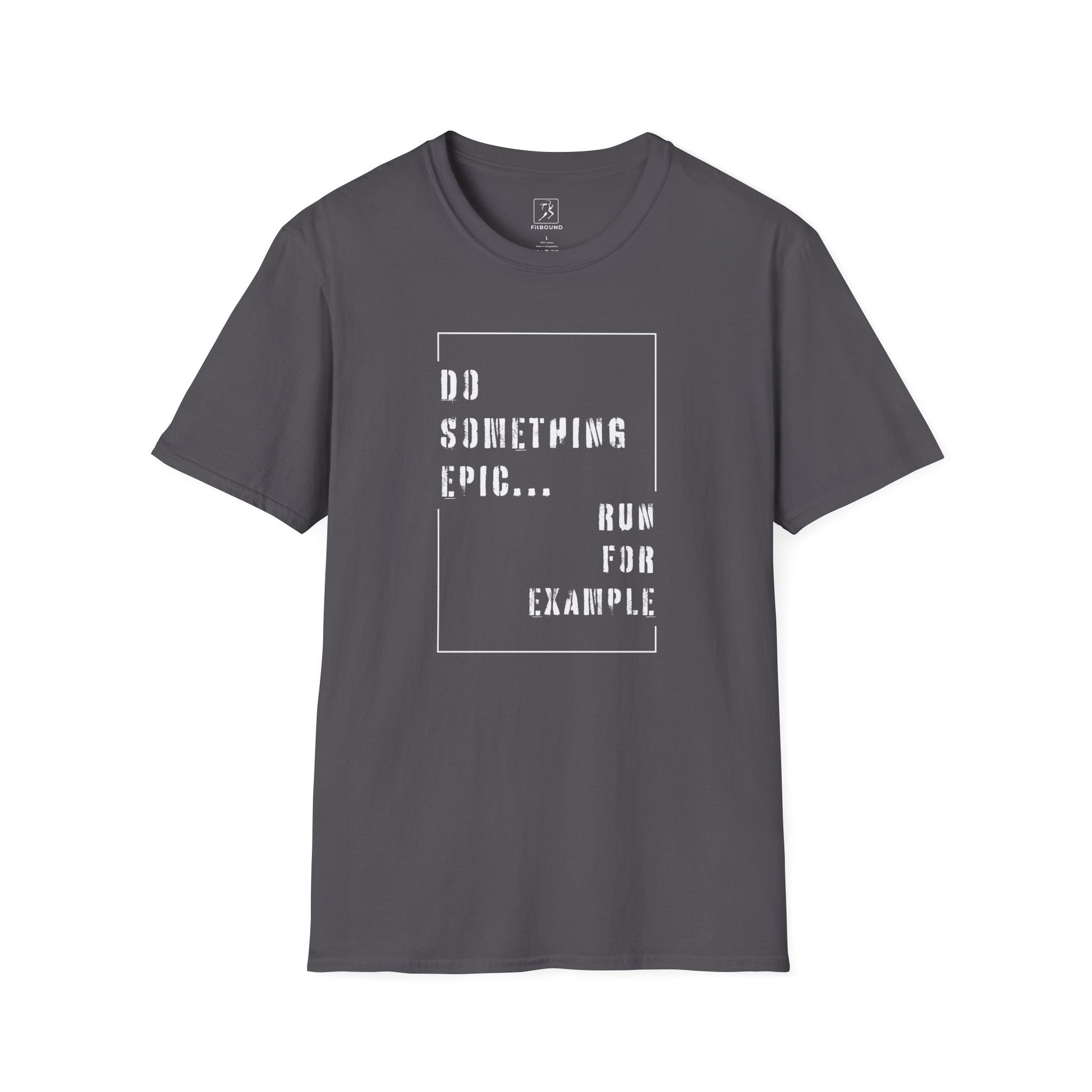 Dark gray unisex fitness tee with motivational quote – lightweight ringspun cotton