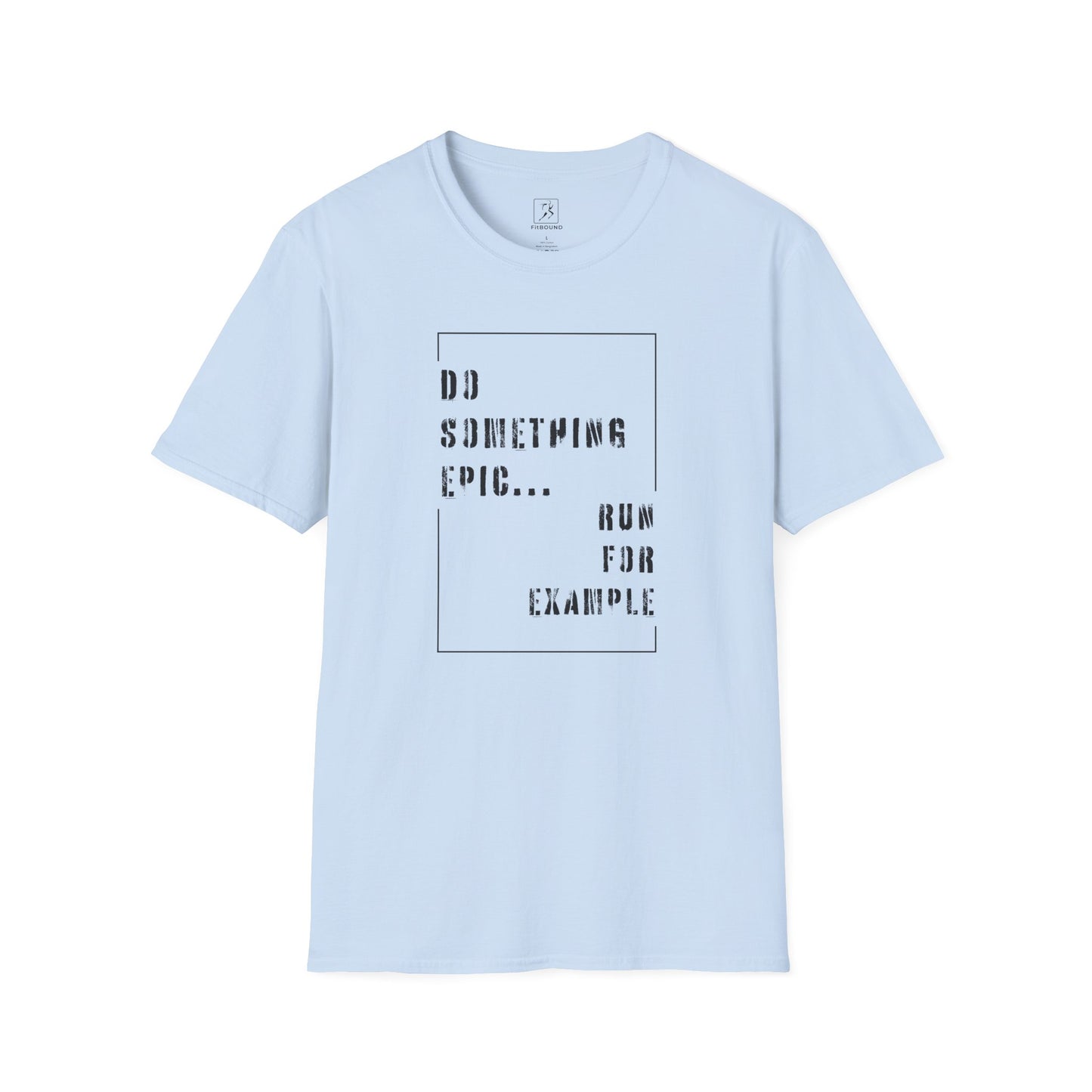 Light blue running t-shirt with inspirational print – unisex sizing