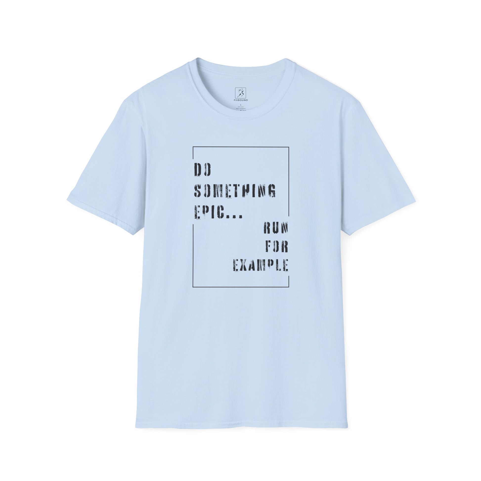 Light blue running t-shirt with inspirational print – unisex sizing