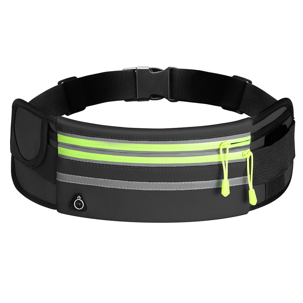 Black reflective double zipper fanny pack – waterproof, lightweight and perfect for outdoor sport