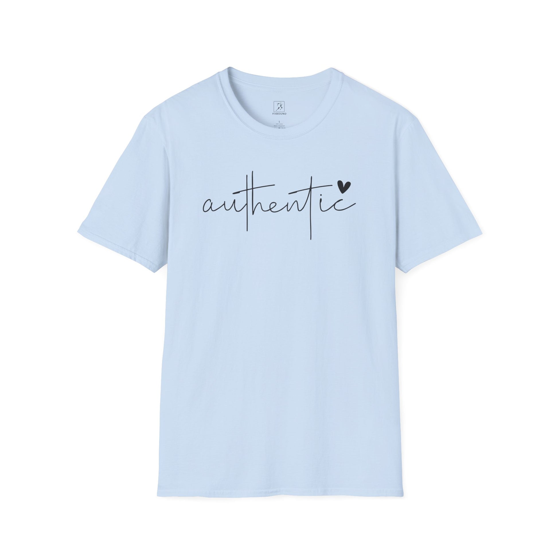 Light Blue Authentic T-Shirt flat lay – inspirational handwritten design unisex t-shirt