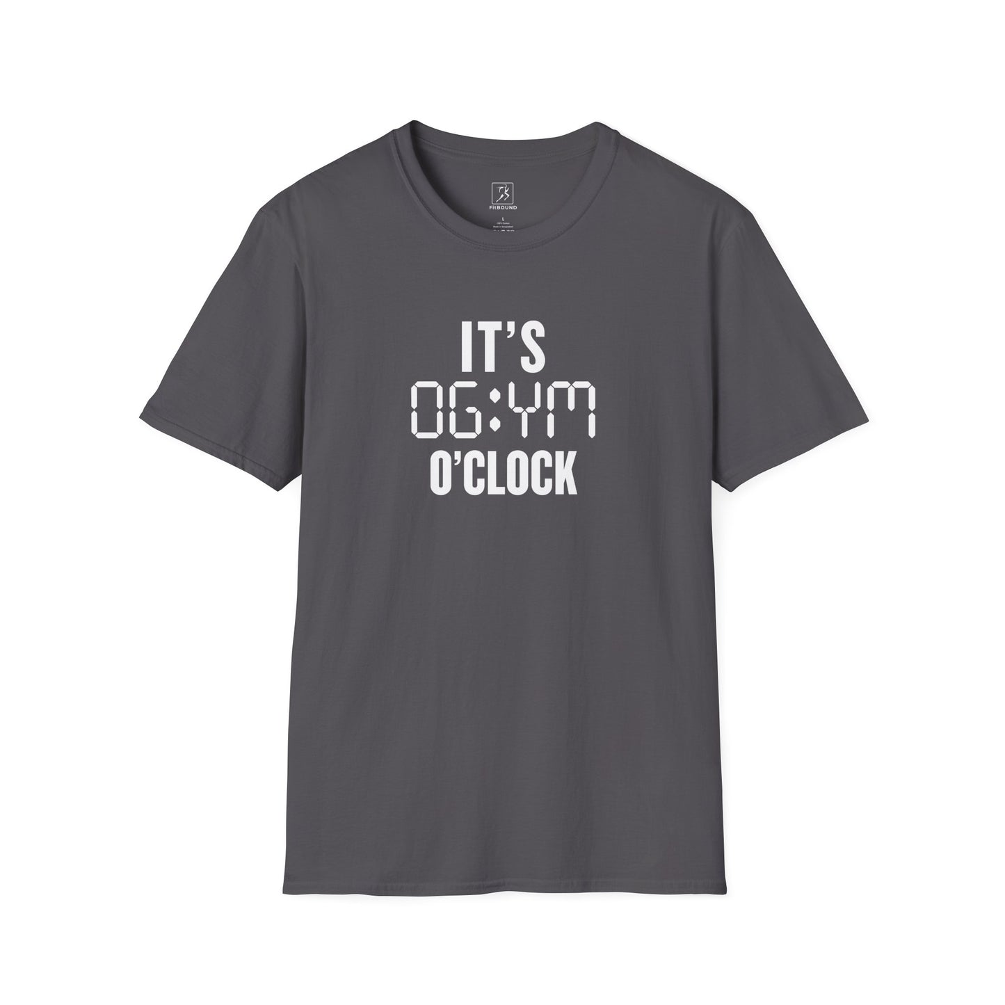 Dark heather “It’s Gym O’Clock” t-shirt – funny gym shirt for men and women
