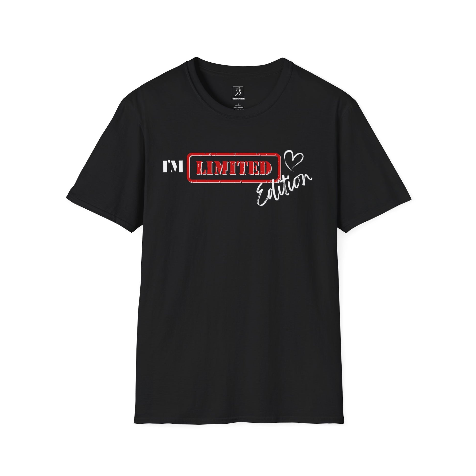 Black unisex “I’m Limited Edition” t-shirt – bold contrast design for gym and everyday wear