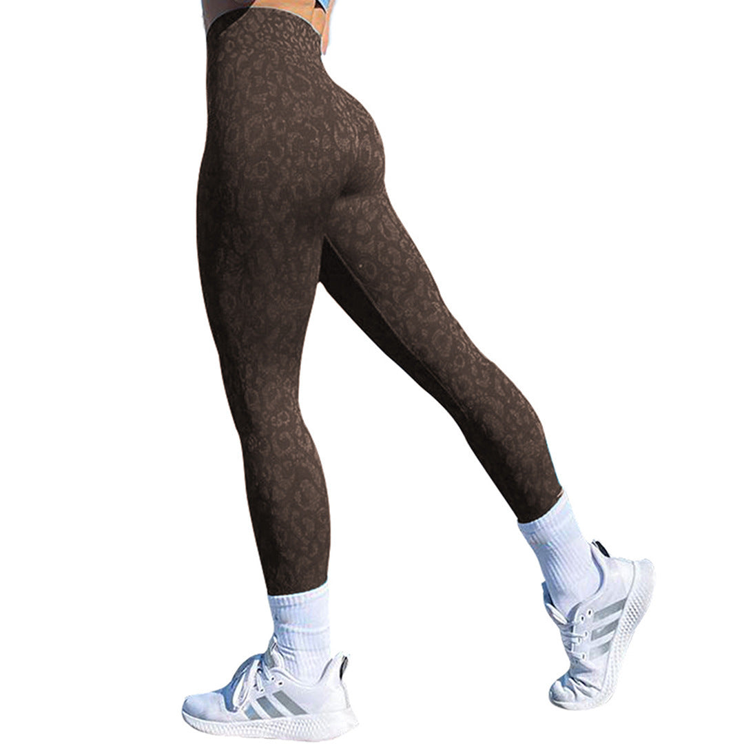 Brown seamless leggings – flattering fit with contour lines for active lifestyles