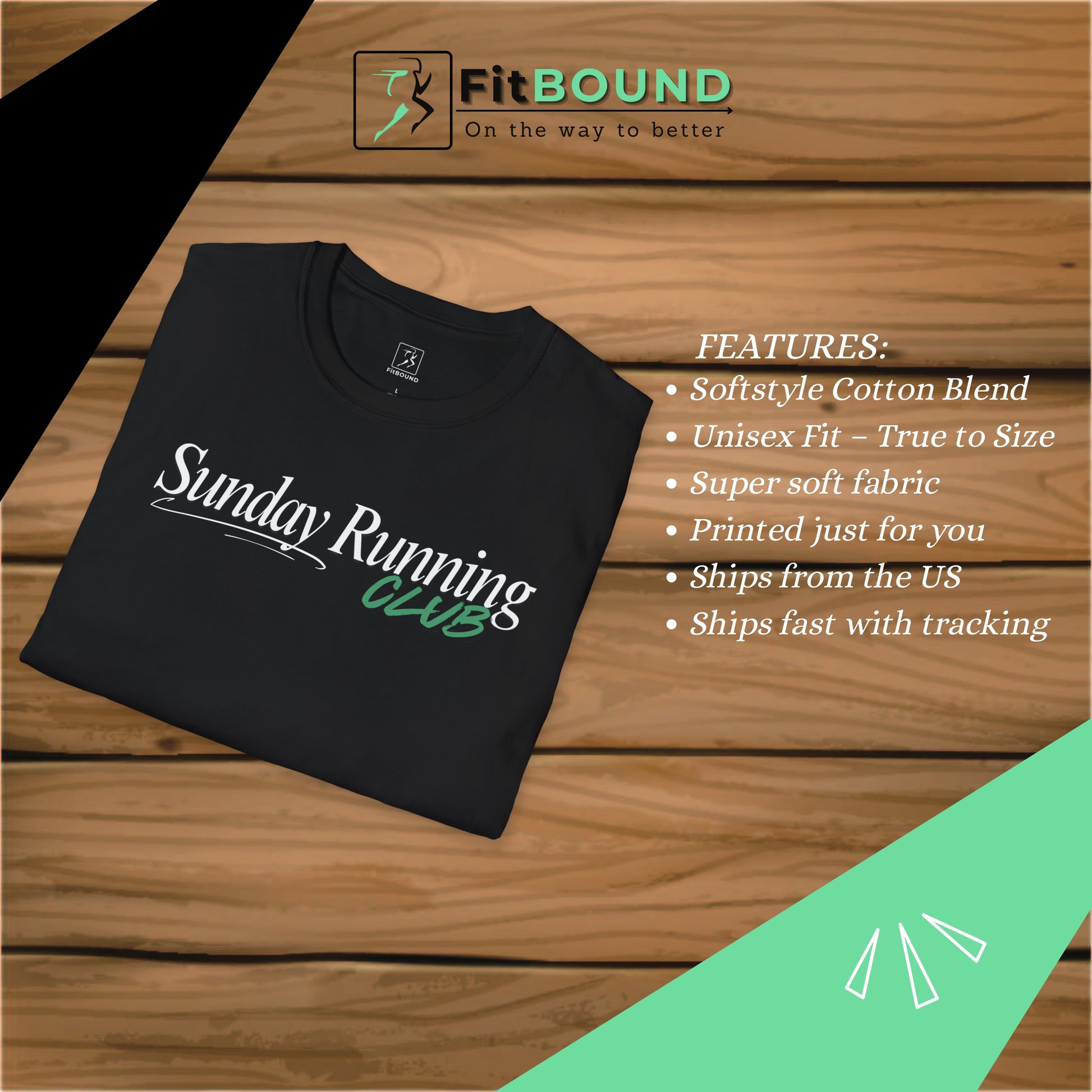 Sunday Running Club tag and print details – minimalist close-up