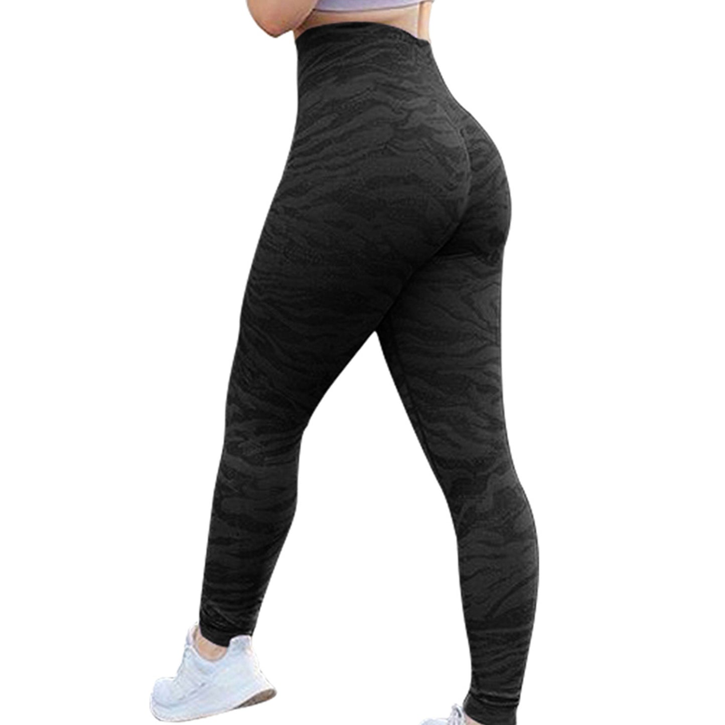 Black scrunch butt leggings – compression fit for lifting and shaping during workouts